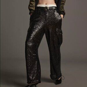 Anthropologie Sequins Cargo Pants